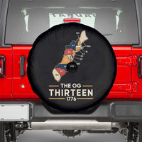 The OG Thirteen 1776 Original Colonies Map Spare Tire Cover Funny Retro American History