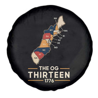The OG Thirteen 1776 Original Colonies Map Spare Tire Cover Funny Retro American History