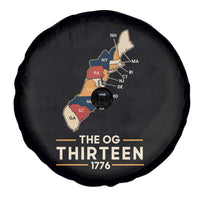 The OG Thirteen 1776 Original Colonies Map Spare Tire Cover Funny Retro American History