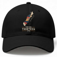 The OG Thirteen 1776 Original Colonies Map Baseball Cap Funny Retro American History