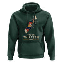 The OG Thirteen 1776 Original Colonies Map Hoodie Funny Retro American History