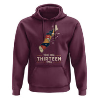 The OG Thirteen 1776 Original Colonies Map Hoodie Funny Retro American History