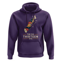 The OG Thirteen 1776 Original Colonies Map Hoodie Funny Retro American History