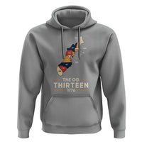 The OG Thirteen 1776 Original Colonies Map Hoodie Funny Retro American History