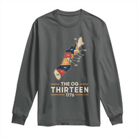 The OG Thirteen 1776 Original Colonies Map Long Sleeve Shirt Funny Retro American History