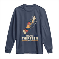 The OG Thirteen 1776 Original Colonies Map Long Sleeve Shirt Funny Retro American History