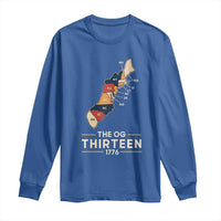 The OG Thirteen 1776 Original Colonies Map Long Sleeve Shirt Funny Retro American History
