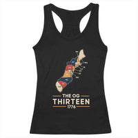The OG Thirteen 1776 Original Colonies Map Racerback Tank Top Funny Retro American History