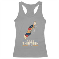 The OG Thirteen 1776 Original Colonies Map Racerback Tank Top Funny Retro American History