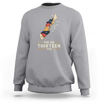 The OG Thirteen 1776 Original Colonies Map Sweatshirt Funny Retro American History