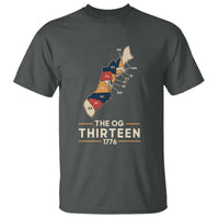 The OG Thirteen 1776 Original Colonies Map T Shirt Funny Retro American History