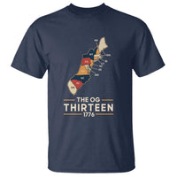 The OG Thirteen 1776 Original Colonies Map T Shirt Funny Retro American History
