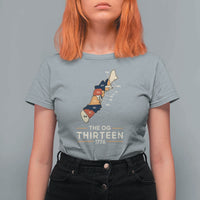 The OG Thirteen 1776 Original Colonies Map T Shirt For Women Funny Retro American History