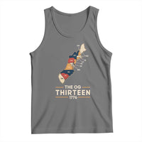 The OG Thirteen 1776 Original Colonies Map Tank Top Funny Retro American History