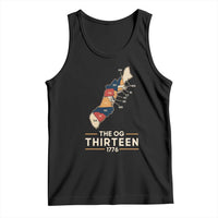 The OG Thirteen 1776 Original Colonies Map Tank Top Funny Retro American History