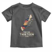 The OG Thirteen 1776 Original Colonies Map Toddler T Shirt Funny Retro American History