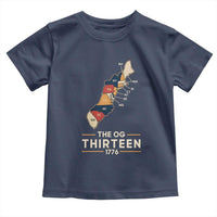 The OG Thirteen 1776 Original Colonies Map Toddler T Shirt Funny Retro American History