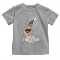 The OG Thirteen 1776 Original Colonies Map Toddler T Shirt Funny Retro American History