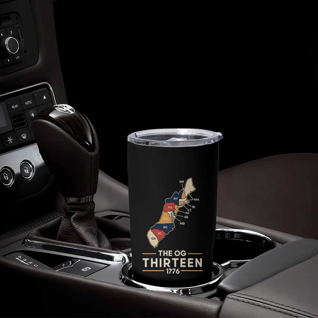 The OG Thirteen 1776 Original Colonies Map Tumbler Cup Funny Retro American History