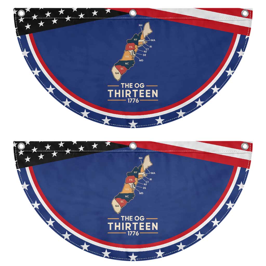 The OG Thirteen 1776 Original Colonies Map Patriotic Fan Flag Funny Retro American History