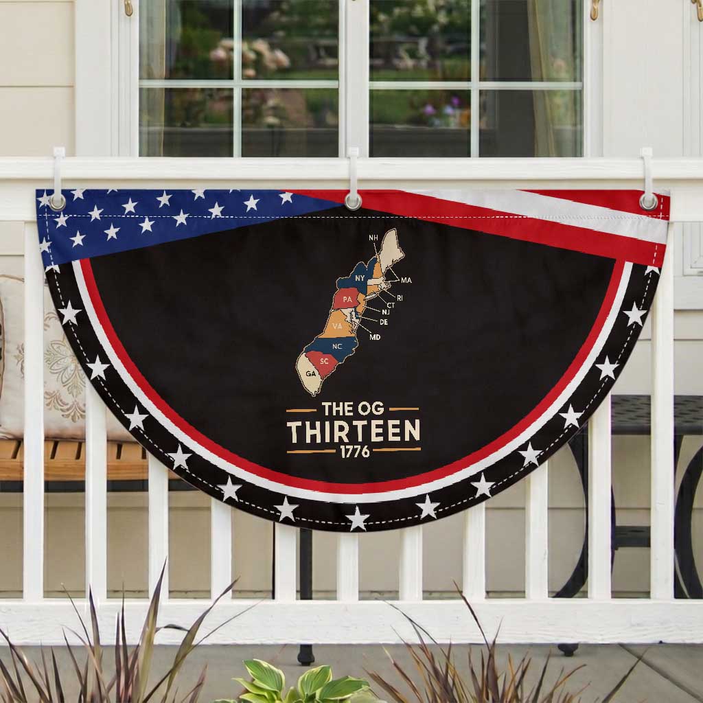 The OG Thirteen 1776 Original Colonies Map Patriotic Fan Flag Funny Retro American History