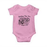 Spilling The Tea Since 1773 Baby Onesie Boston Tea Party Vintage Historical Sketch Graphic
