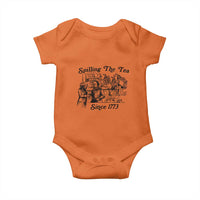 Spilling The Tea Since 1773 Baby Onesie Boston Tea Party Vintage Historical Sketch Graphic