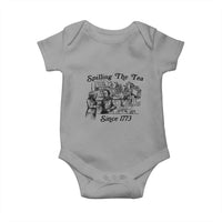 Spilling The Tea Since 1773 Baby Onesie Boston Tea Party Vintage Historical Sketch Graphic
