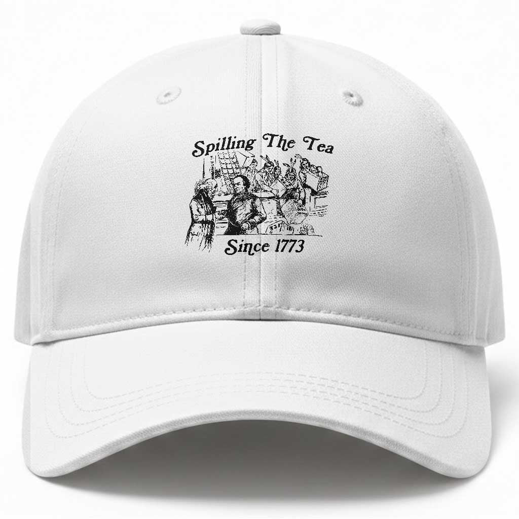 Spilling The Tea Since 1773 Baseball Cap Boston Tea Party Vintage Historical Sketch Graphic