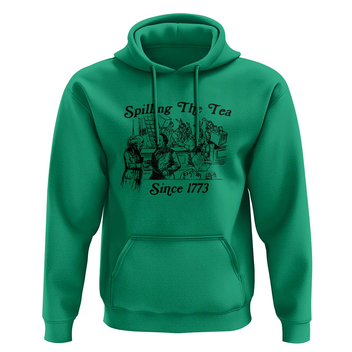 Spilling The Tea Since 1773 Hoodie Boston Tea Party Vintage Historical Sketch Graphic