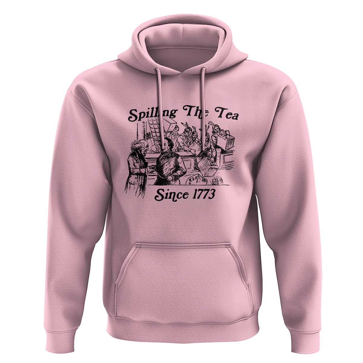 Spilling The Tea Since 1773 Hoodie Boston Tea Party Vintage Historical Sketch Graphic