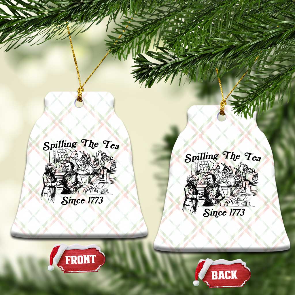 Spilling The Tea Since 1773 Ceramic Ornament Boston Tea Party Vintage Historical Sketch Graphic