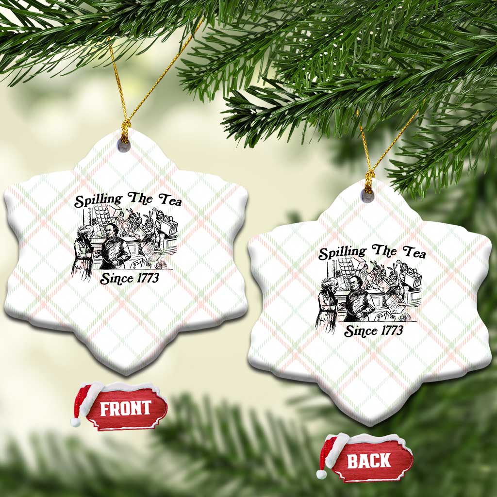 Spilling The Tea Since 1773 Ceramic Ornament Boston Tea Party Vintage Historical Sketch Graphic