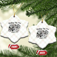 Spilling The Tea Since 1773 Ceramic Ornament Boston Tea Party Vintage Historical Sketch Graphic