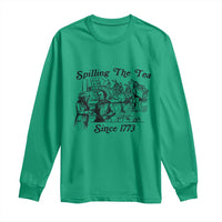 Spilling The Tea Since 1773 Long Sleeve Shirt Boston Tea Party Vintage Historical Sketch Graphic