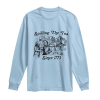 Spilling The Tea Since 1773 Long Sleeve Shirt Boston Tea Party Vintage Historical Sketch Graphic