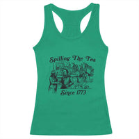 Spilling The Tea Since 1773 Racerback Tank Top Boston Tea Party Vintage Historical Sketch Graphic
