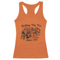 Spilling The Tea Since 1773 Racerback Tank Top Boston Tea Party Vintage Historical Sketch Graphic