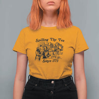 Spilling The Tea Since 1773 T Shirt For Women Boston Tea Party Vintage Historical Sketch Graphic