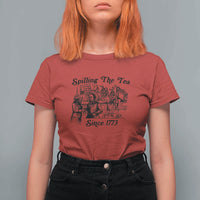 Spilling The Tea Since 1773 T Shirt For Women Boston Tea Party Vintage Historical Sketch Graphic