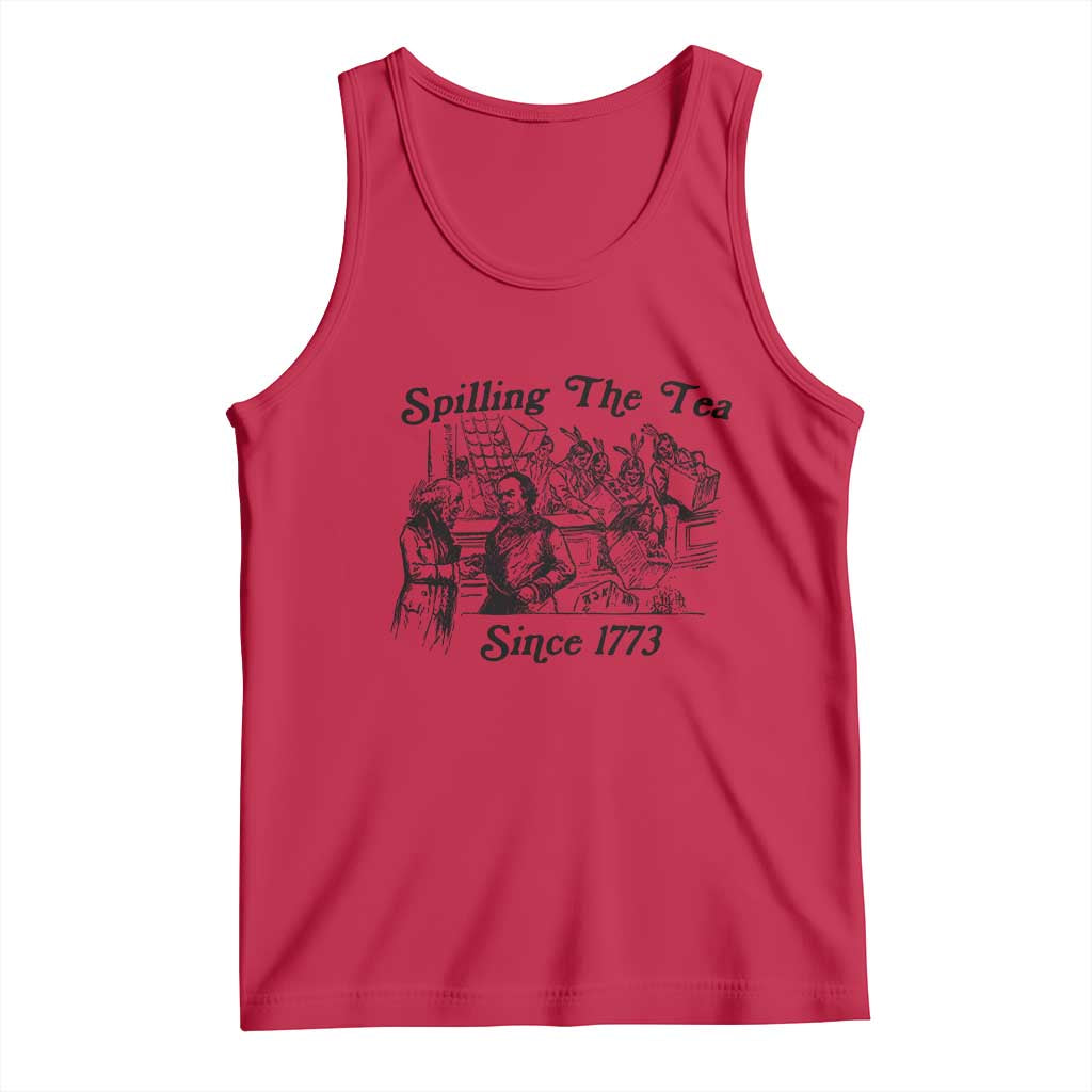 Spilling The Tea Since 1773 Tank Top Boston Tea Party Vintage Historical Sketch Graphic