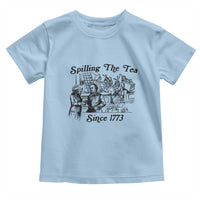 Spilling The Tea Since 1773 Toddler T Shirt Boston Tea Party Vintage Historical Sketch Graphic