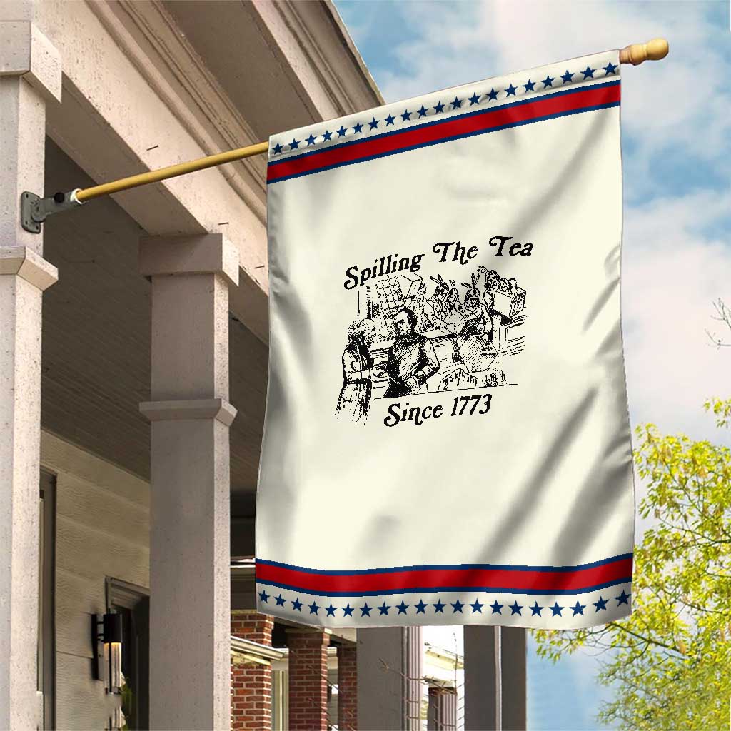Spilling The Tea Since 1773 Patriotic Garden Flag Boston Tea Party Vintage Historical Sketch Graphic