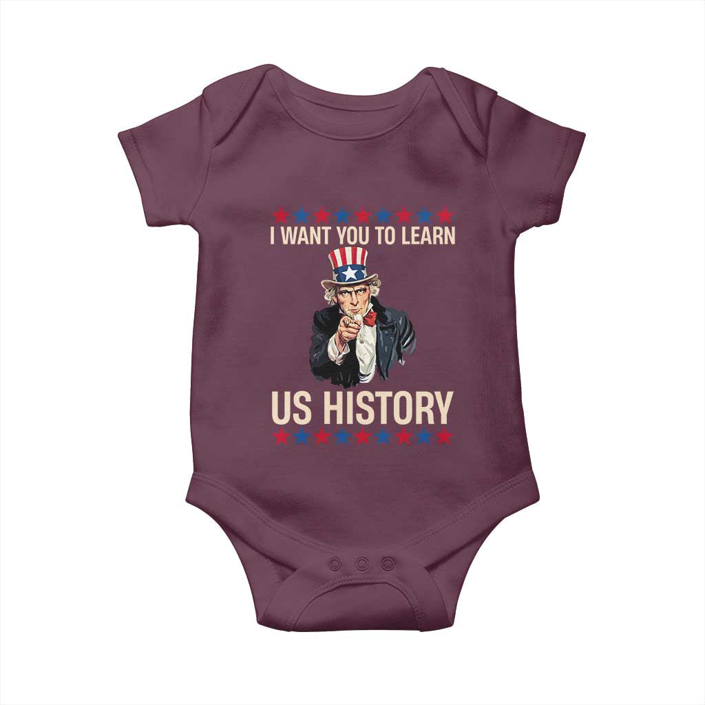 Uncle Sam I Want You To Learn US History Baby Onesie Patriotic Teachers Students