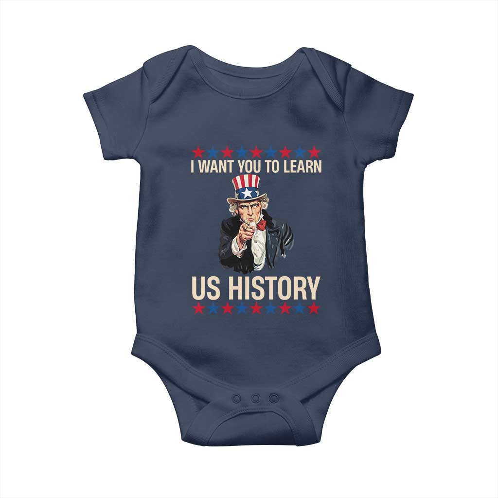 Uncle Sam I Want You To Learn US History Baby Onesie Patriotic Teachers Students