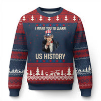 Uncle Sam I Want You To Learn US History Ugly Christmas Sweater Patriotic Teachers Students