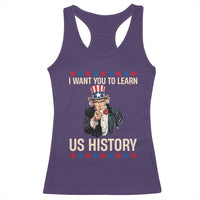 Uncle Sam I Want You To Learn US History Racerback Tank Top Patriotic Teachers Students