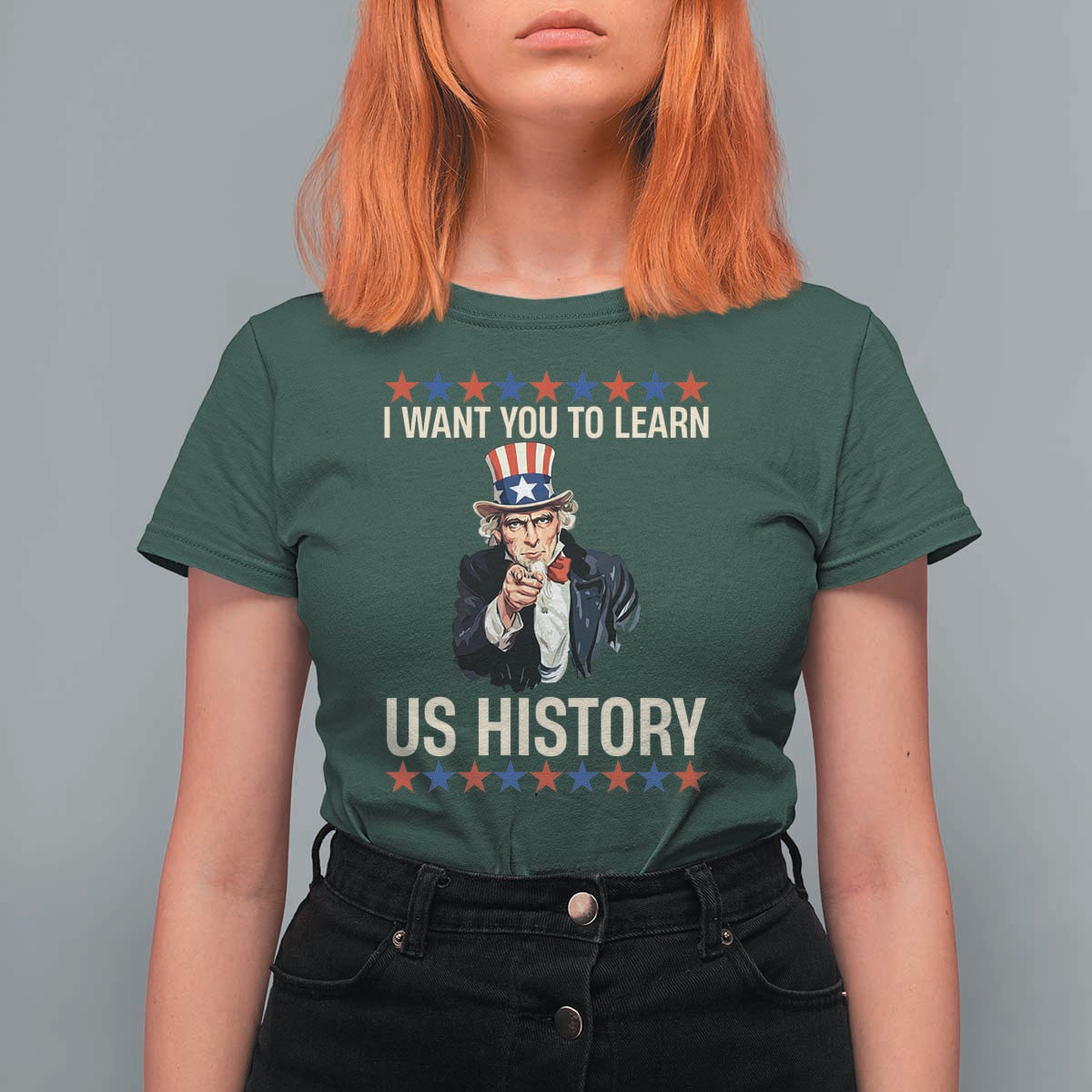 Uncle Sam I Want You To Learn US History T Shirt For Women Patriotic Teachers Students