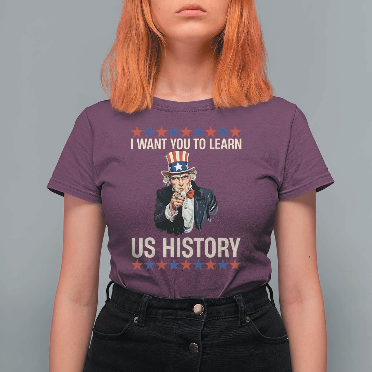 Uncle Sam I Want You To Learn US History T Shirt For Women Patriotic Teachers Students