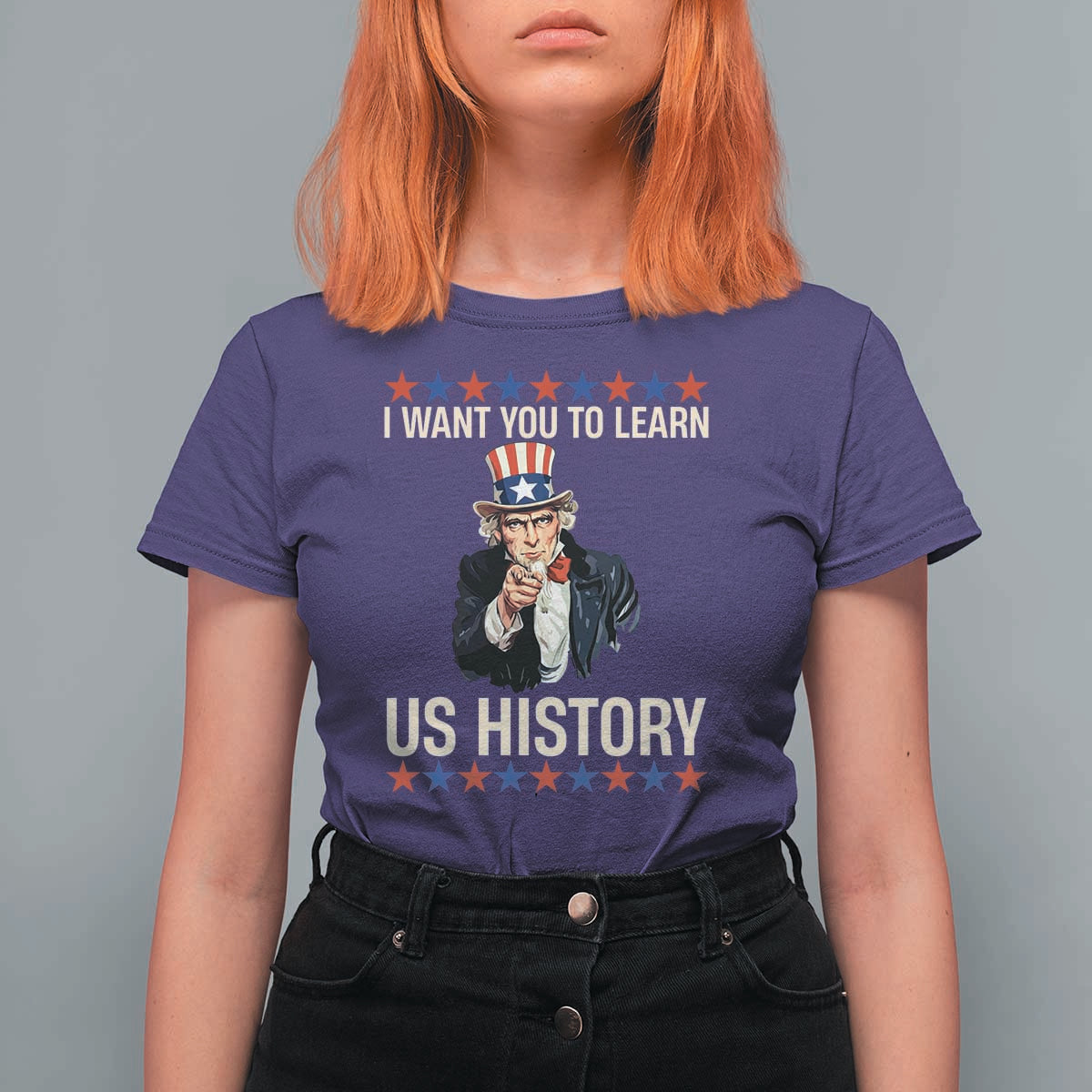 Uncle Sam I Want You To Learn US History T Shirt For Women Patriotic Teachers Students